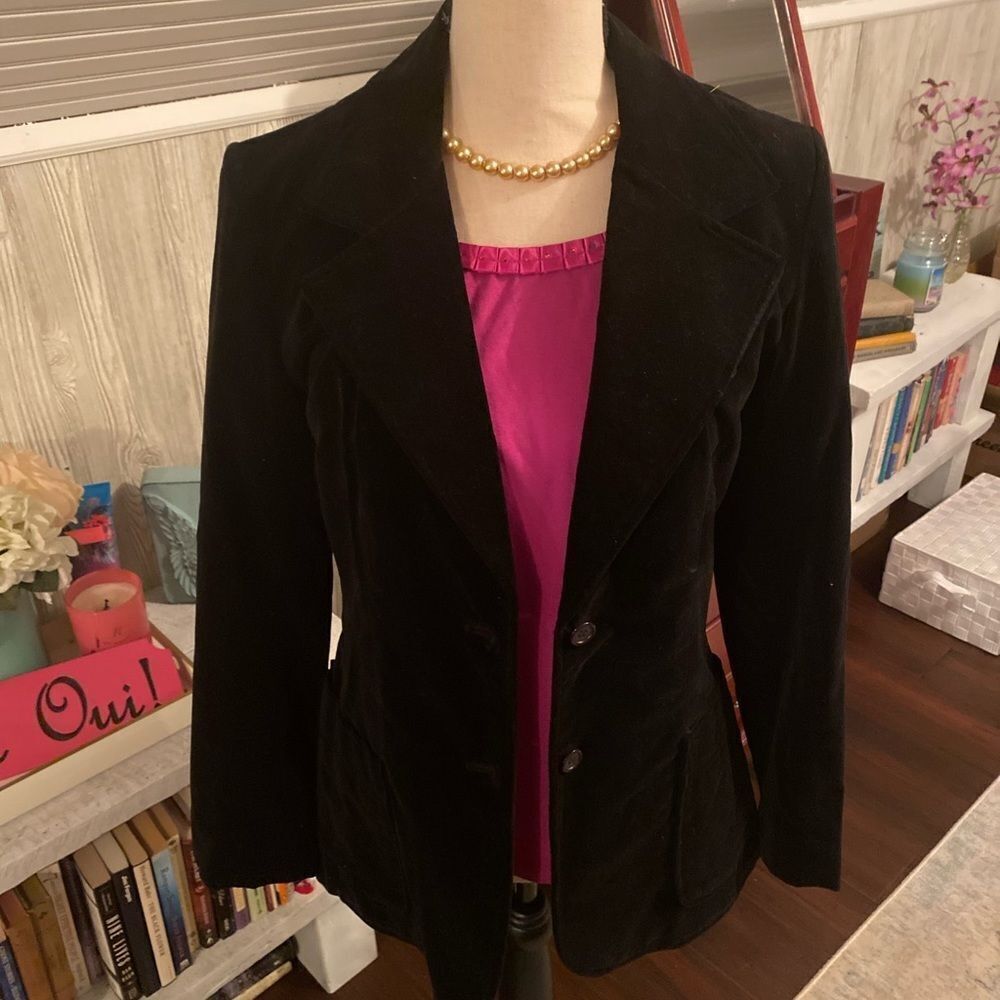 VTG Classic *CHIC* Black *Velvet* Blazer Jacket Sz 8